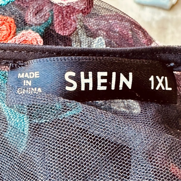 SHEIN SHEER FLORAL CROP TOP - Picture 13 of 15